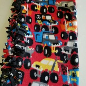 Monster truck fleece baby blanket